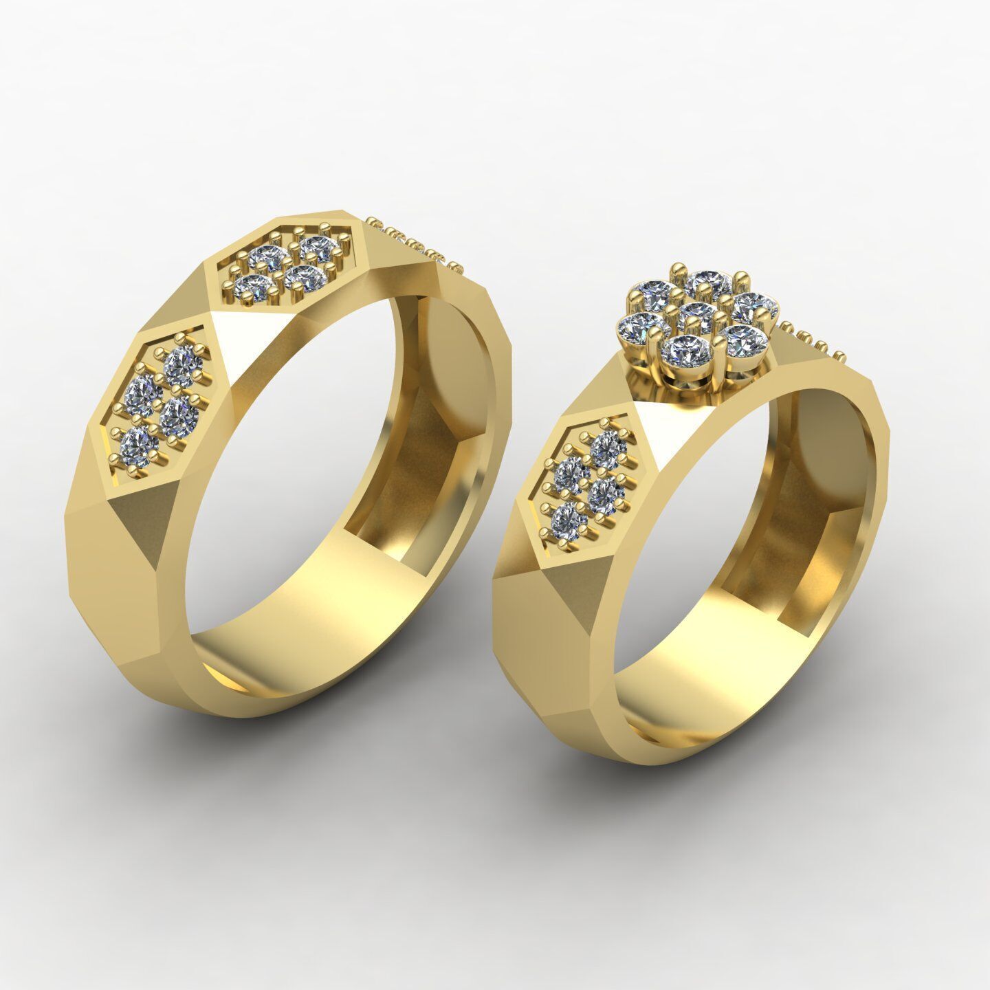 Facet set ring 03 3D print model_13