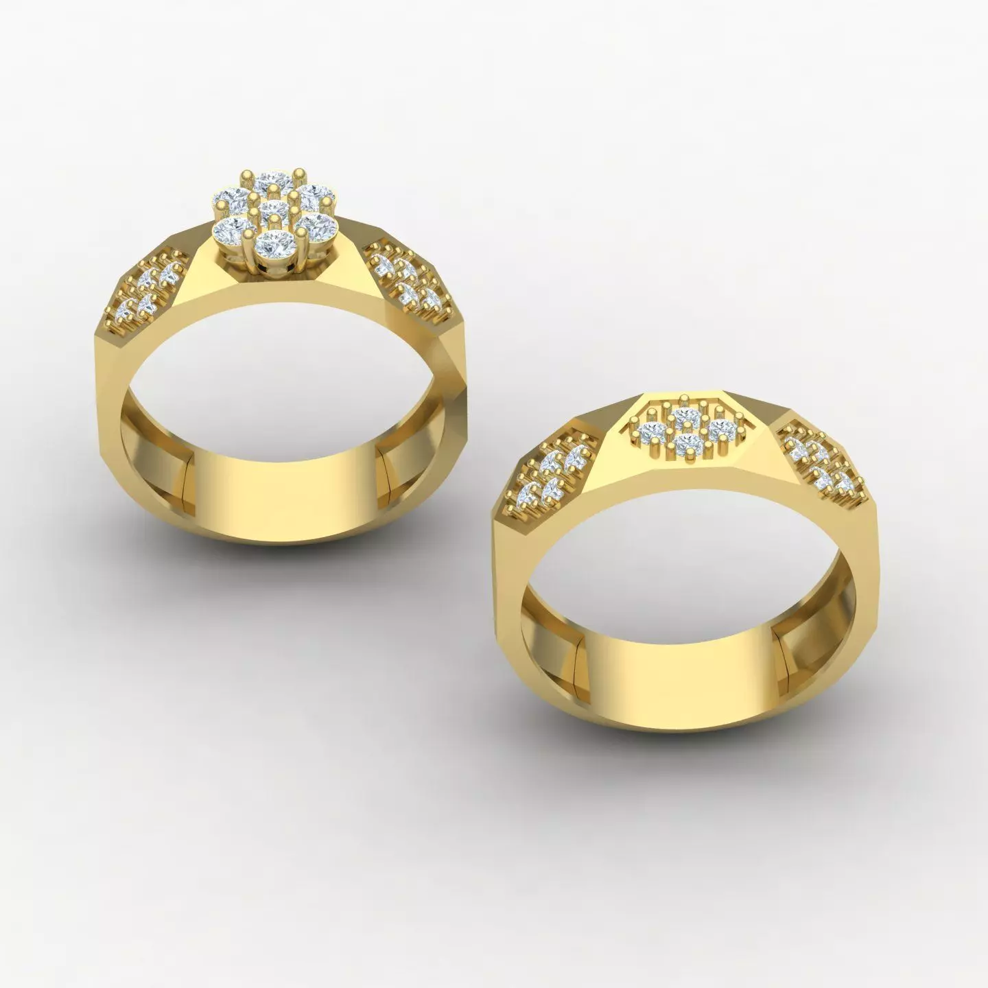 Facet set ring 03 3D print model_0