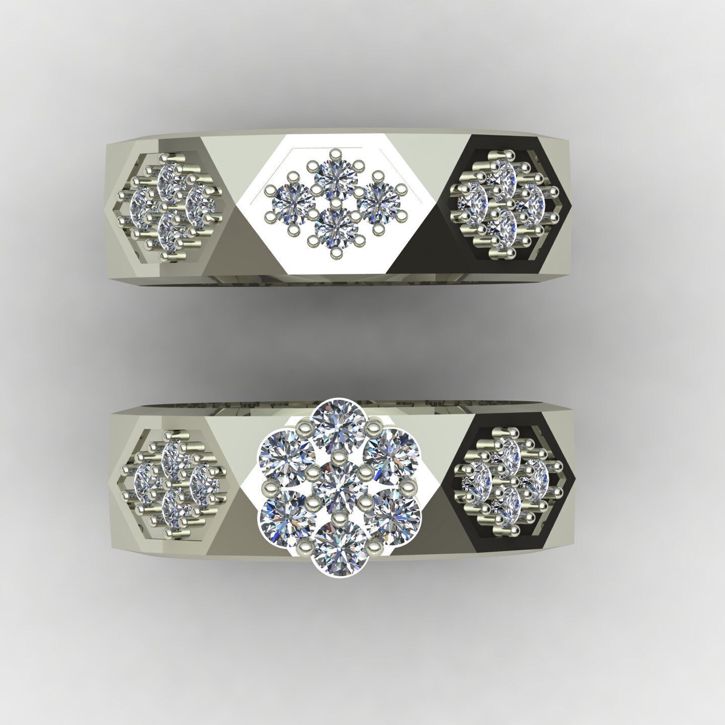 Facet set ring 03 3D print model_4