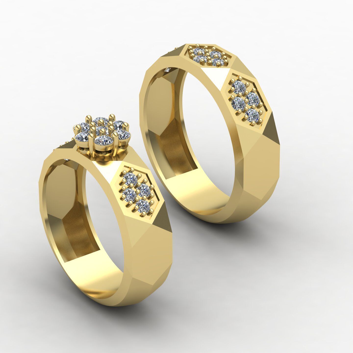 Facet set ring 03 3D print model_14