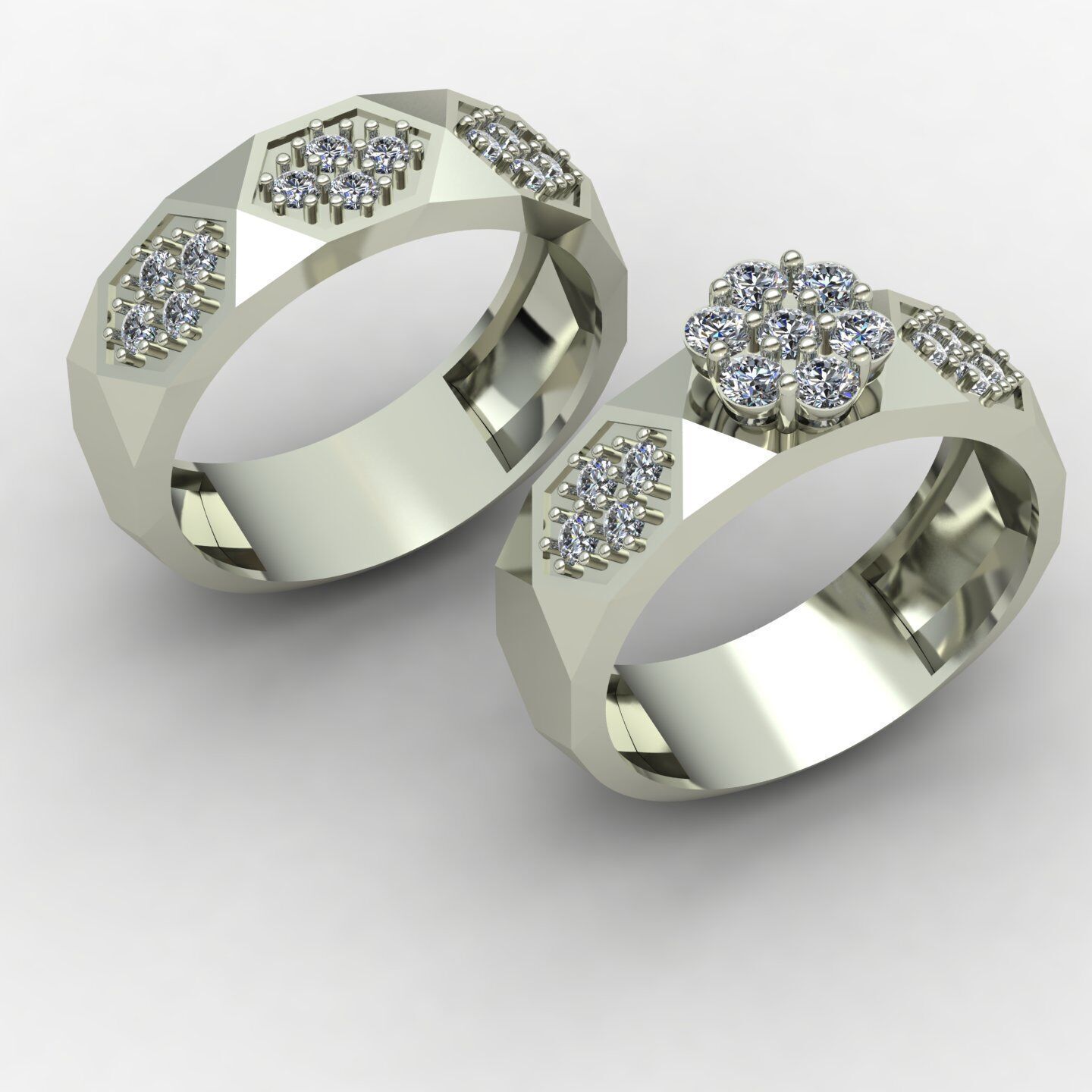 Facet set ring 03 3D print model_6