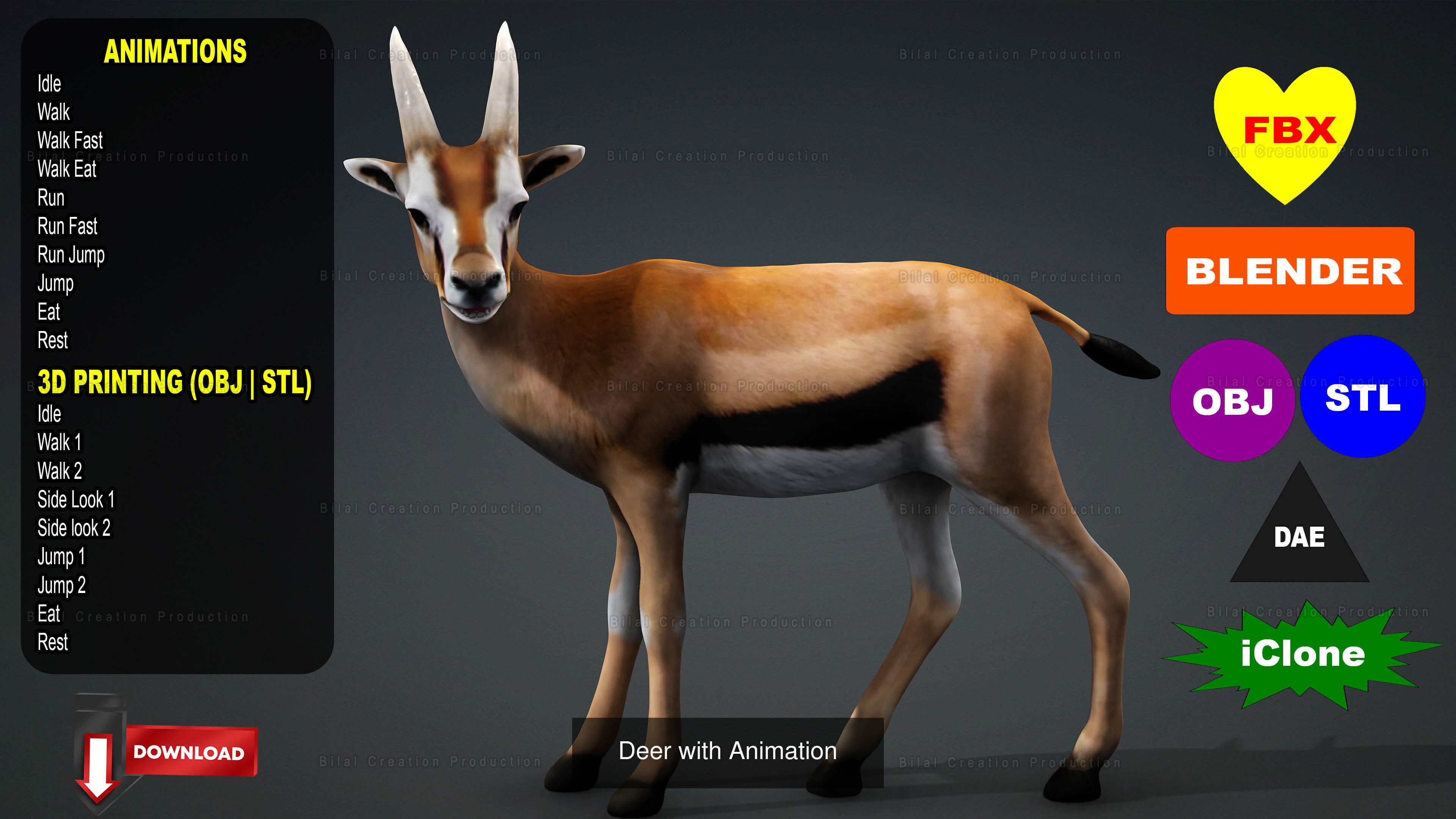 18 SAFARI ANIMALS RIGGED ANIMATED BUNDLE 3D Model Collection_26