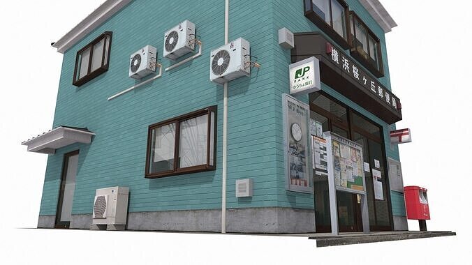Tokyo House 004 Post Office Low-poly 3D model 6