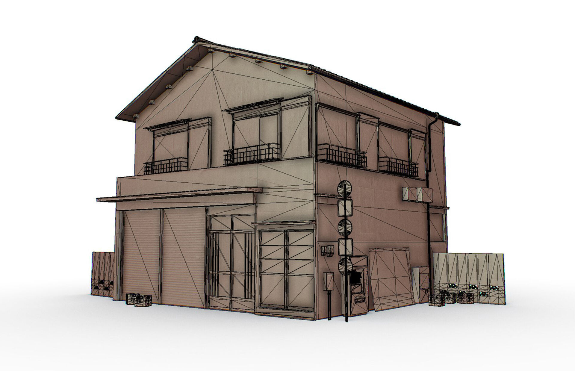 Tokyo House 005 Low-poly 3D model_14