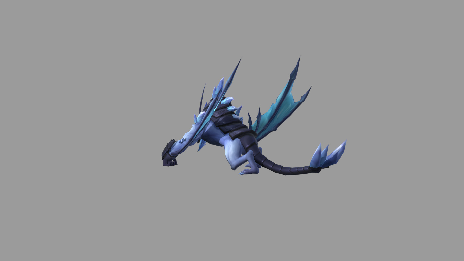 Blue Dragonas Low-poly 3D model_4