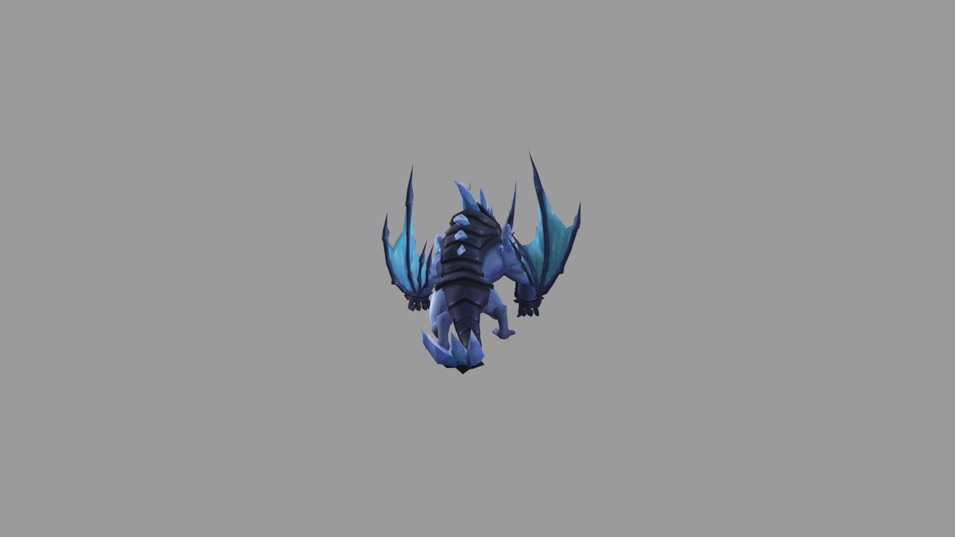Blue Dragonas Low-poly 3D model_3