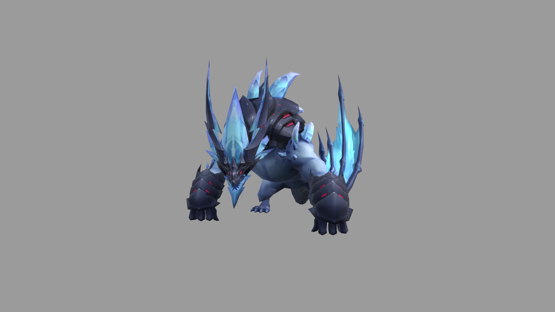 Blue Dragonas Low-poly 3D model_5