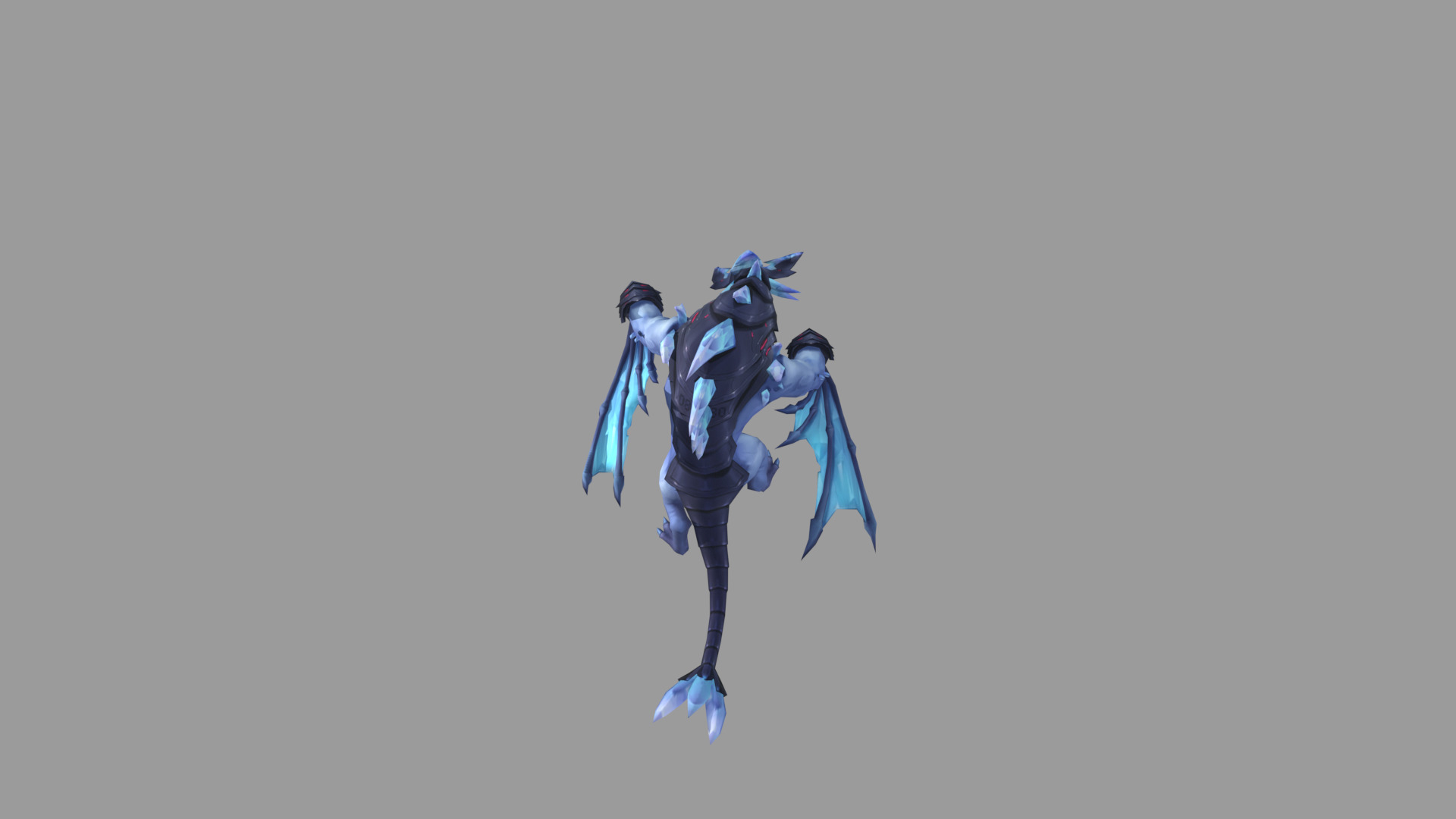 Blue Dragonas Low-poly 3D model_2