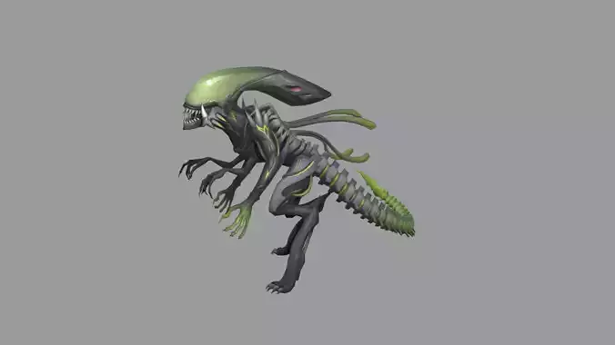 Xenomorph Fantasy Monster Low Poly