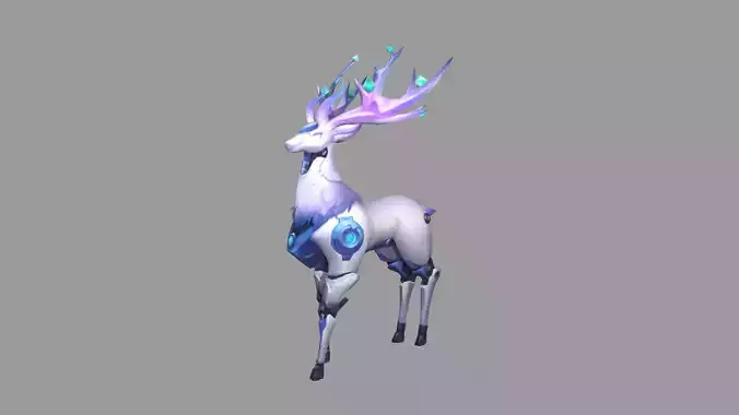 Mech Deer Fantasy Low Poly Low-poly 3D model