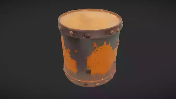 rusty metal barrel 3D model