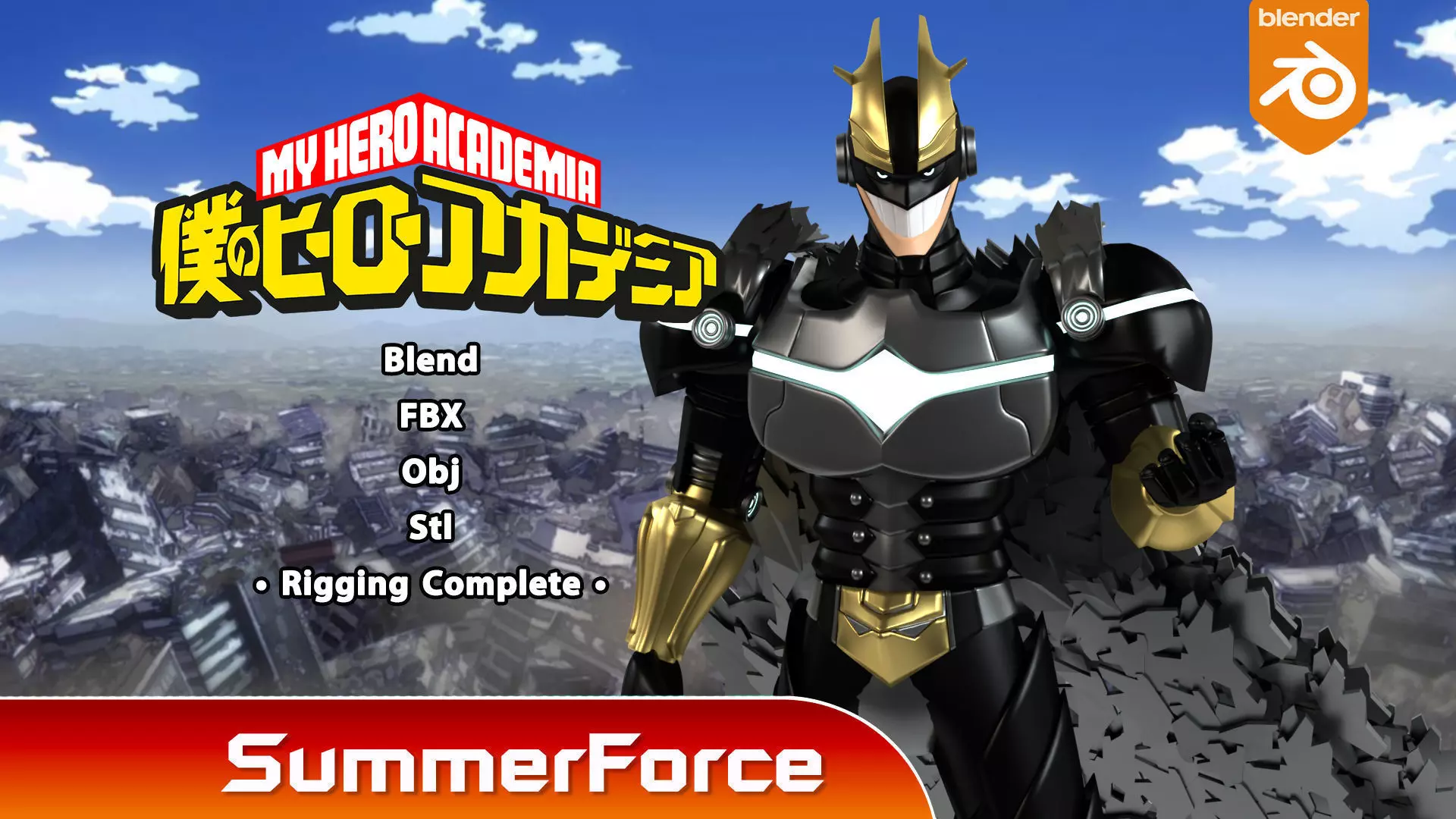 Armored All Might - My Hero Academia 3D model_0