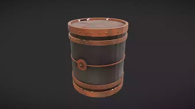 metal barrel with rivets 3D model