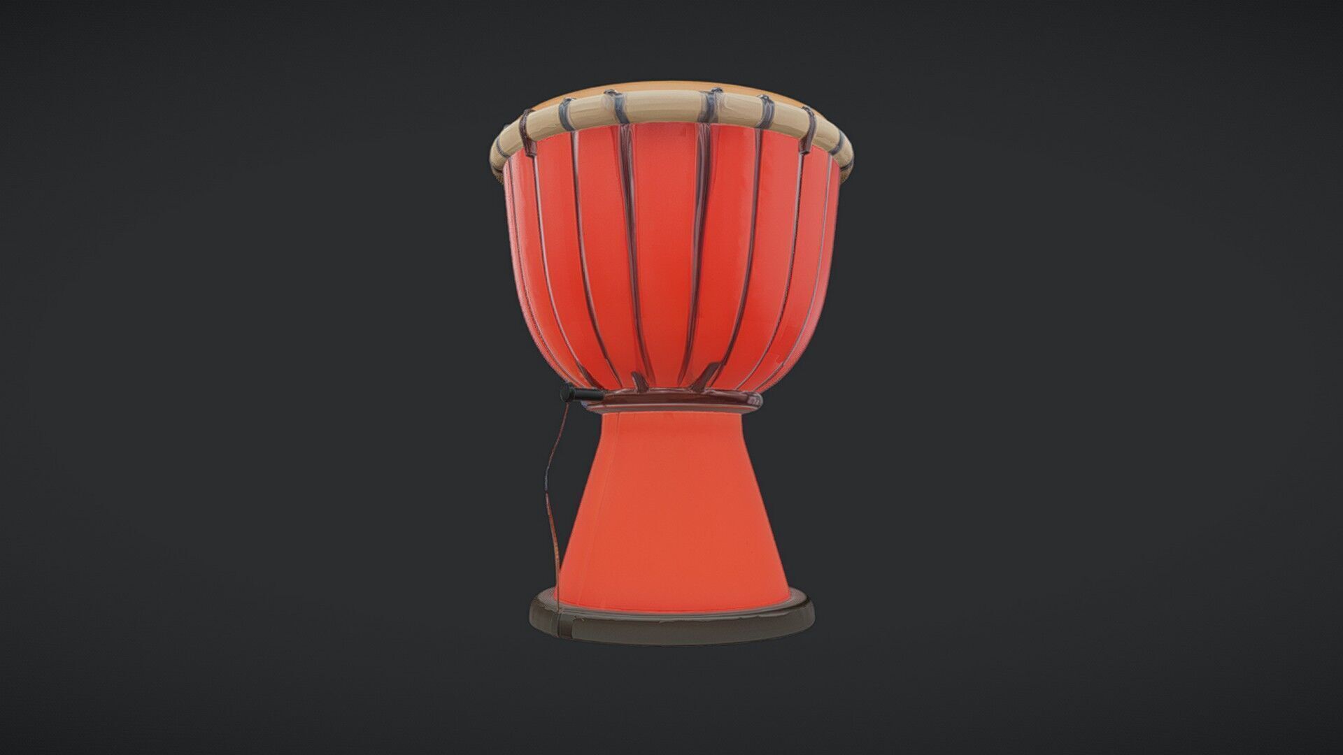 African djembe drum 3D model_3