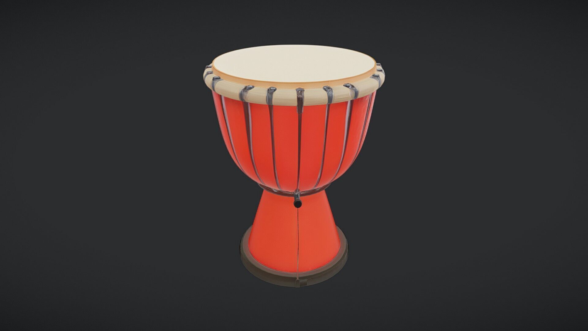 African djembe drum 3D model_8