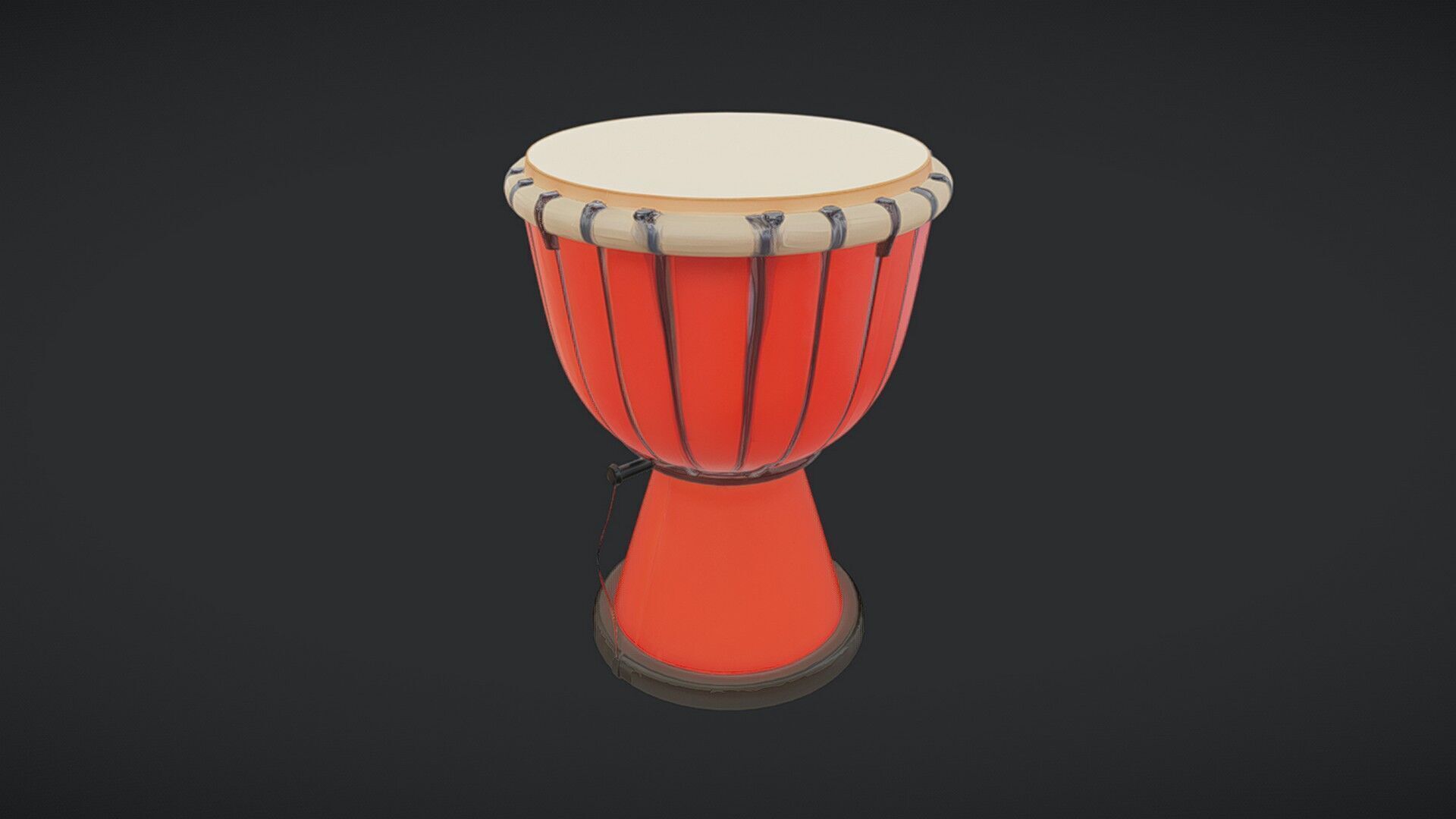 African djembe drum 3D model_6