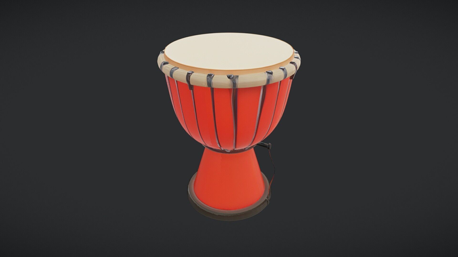 African djembe drum 3D model_1