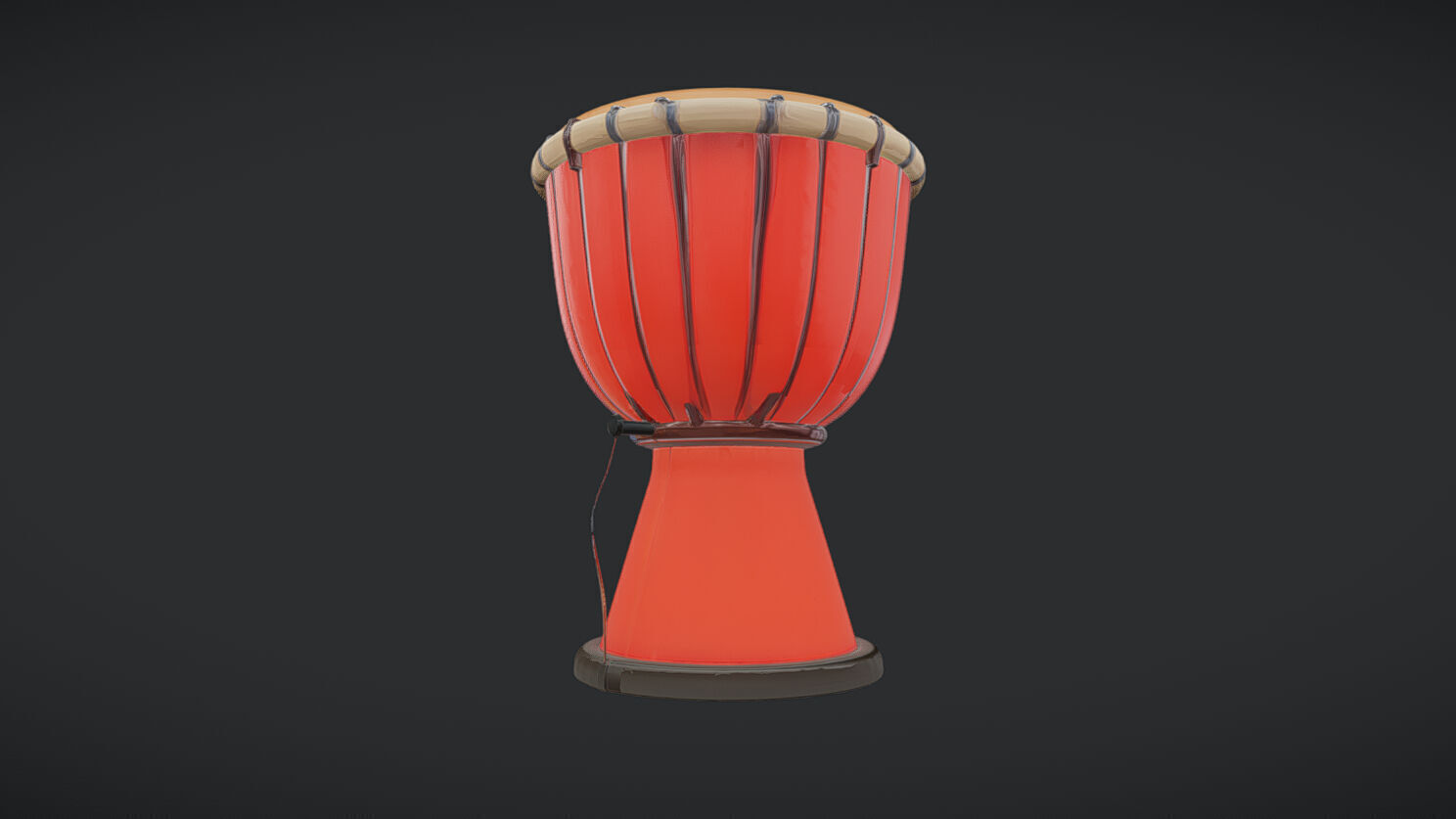 African djembe drum 3D model_14