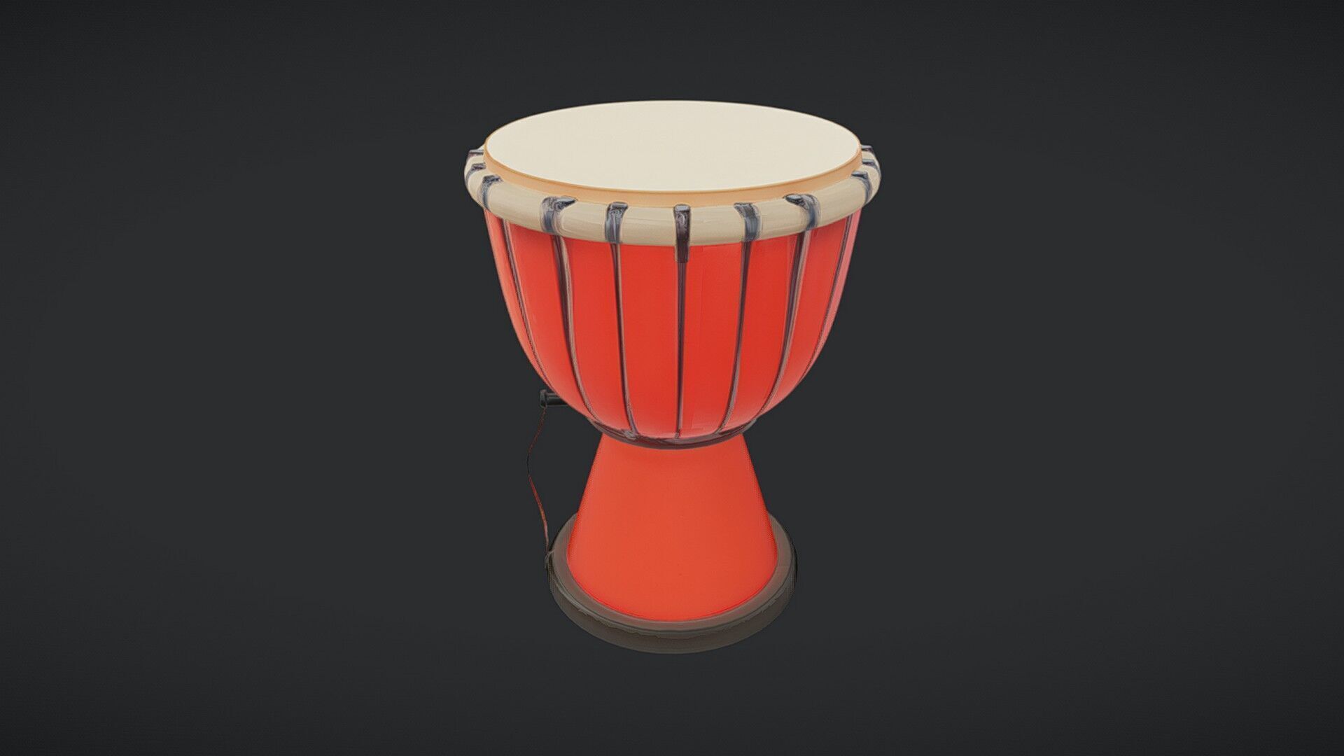 African djembe drum 3D model_5