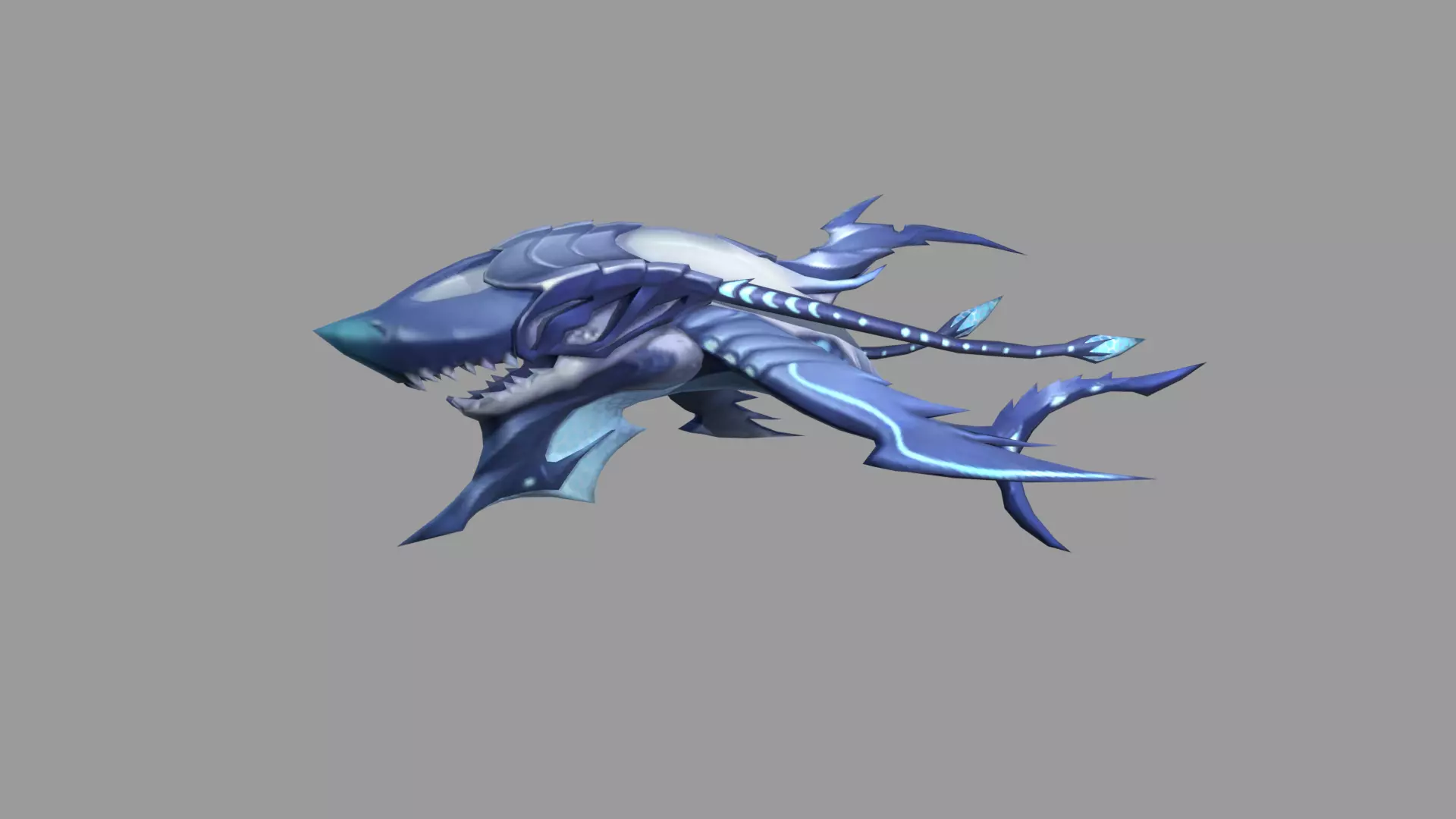 SkiWhaleShark Fantasy Monster Low-poly 3D model