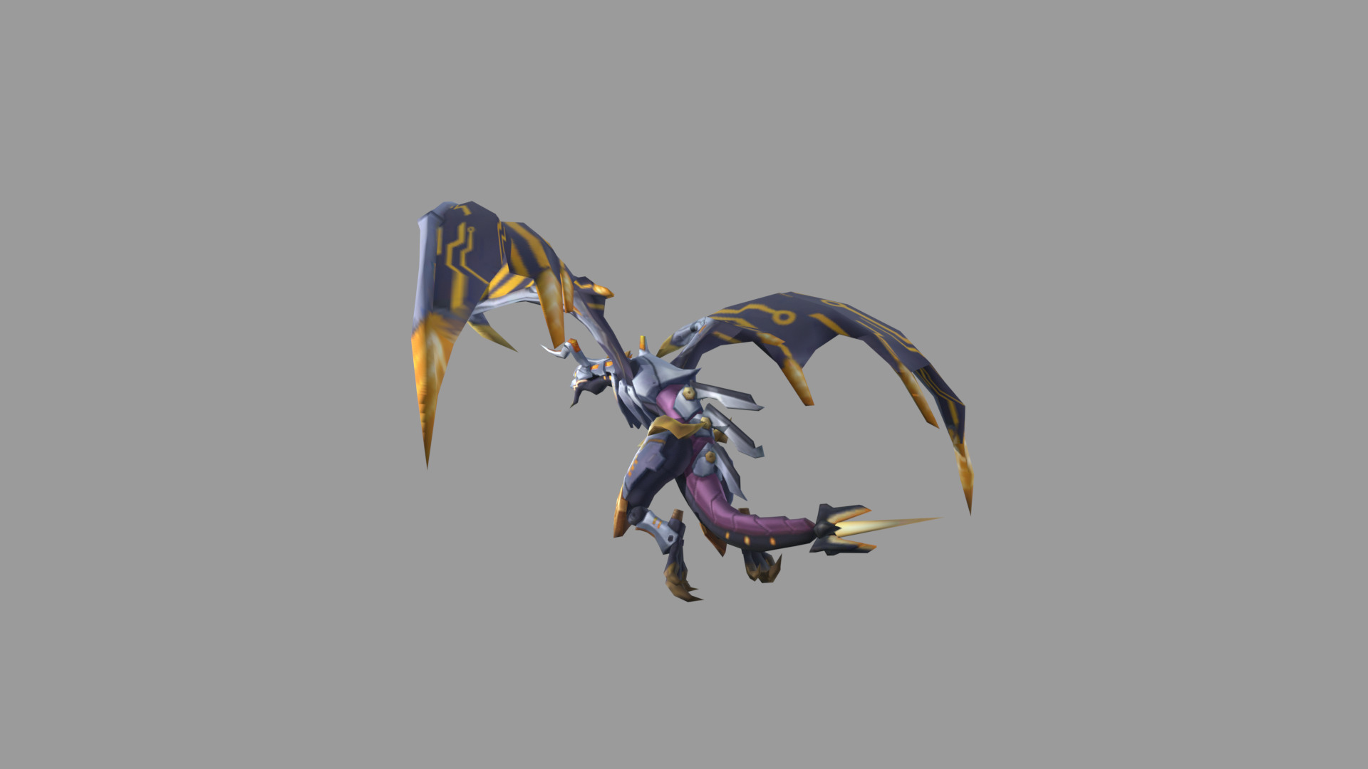 MechLighting Dragon Low-poly 3D model_5