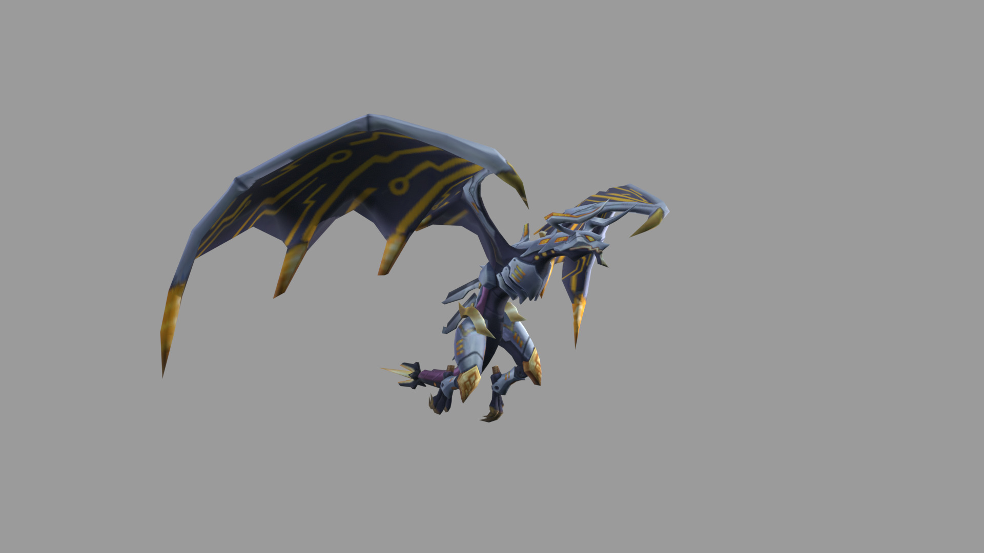 MechLighting Dragon Low-poly 3D model_1
