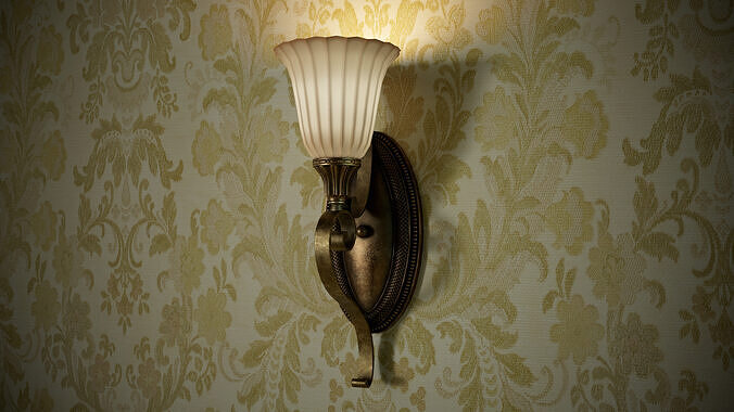 Elegant Vintage Wall Sconce - Game-Ready Asset Low-poly 3D model