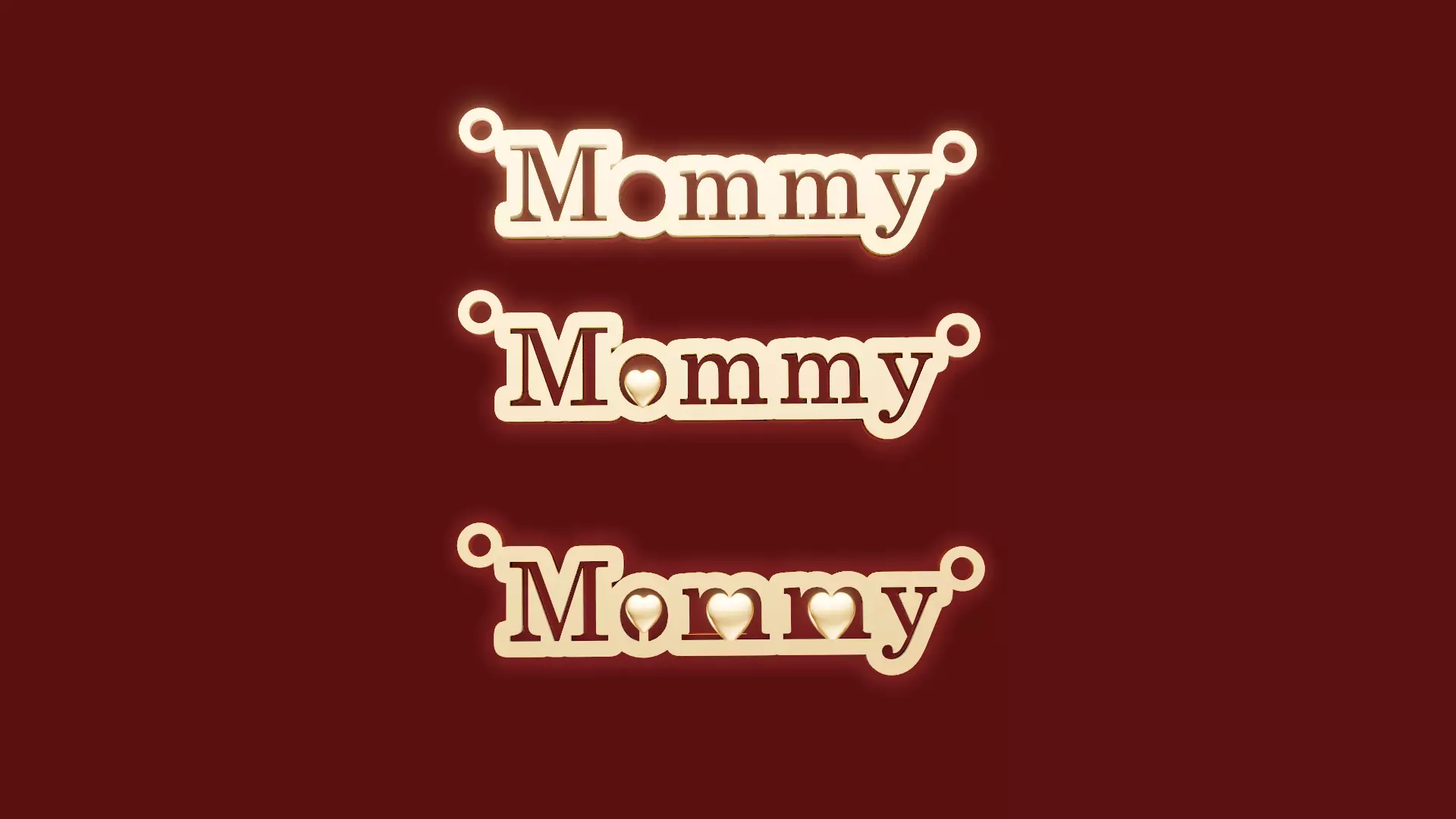 Mommy Heart Pendant 3D print model
