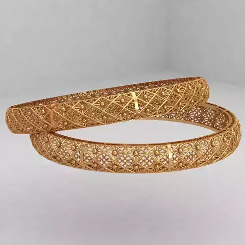 TURKISH gold bangle jewelry with render details
