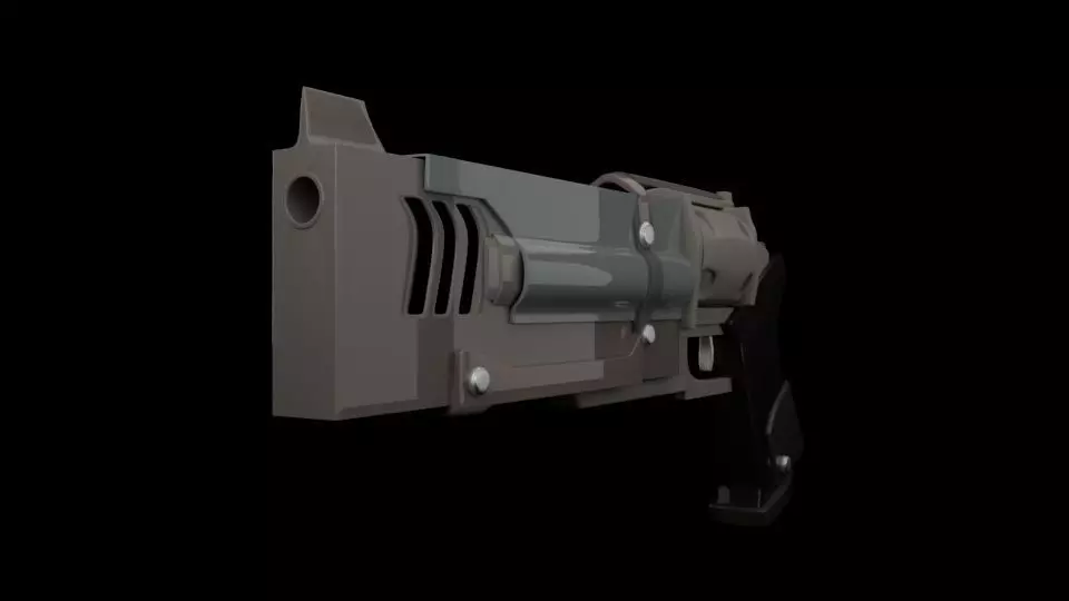 Vanguard Revolver Sci-Fi Hand Cannon Free low-poly 3D model