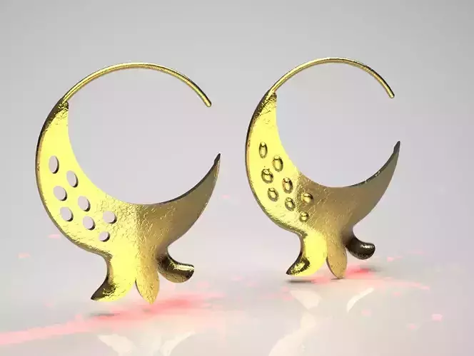 Pomegranate gold earrings ge0007 3D print model