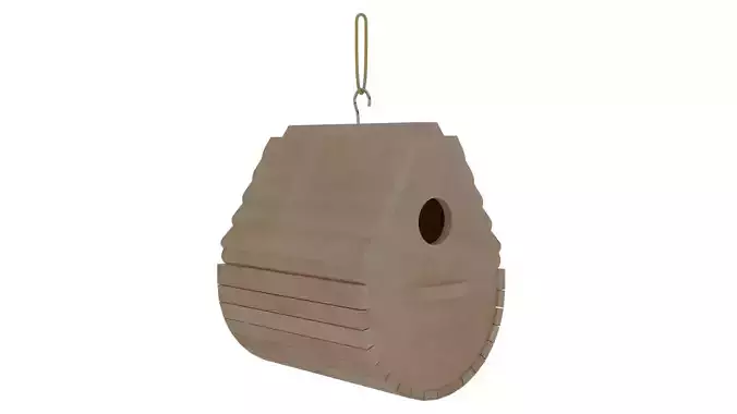 Wooden Birdhouse 3D Model Low-poly 3D model