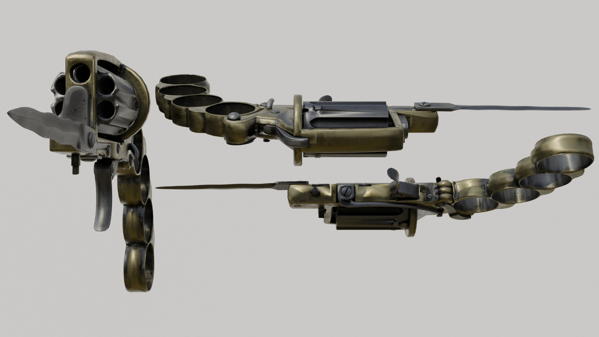 revolver Low-poly 3D model_3