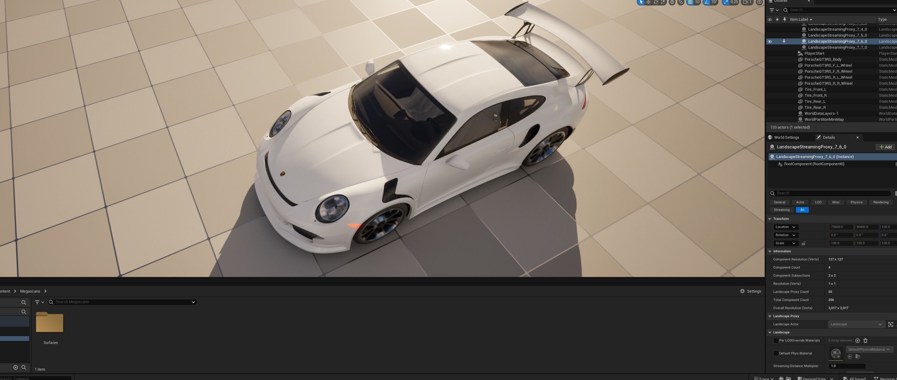 porsche 911 GT3 RS-Rigged and textured-unreal-vray-redshift Low-poly 3D model_16