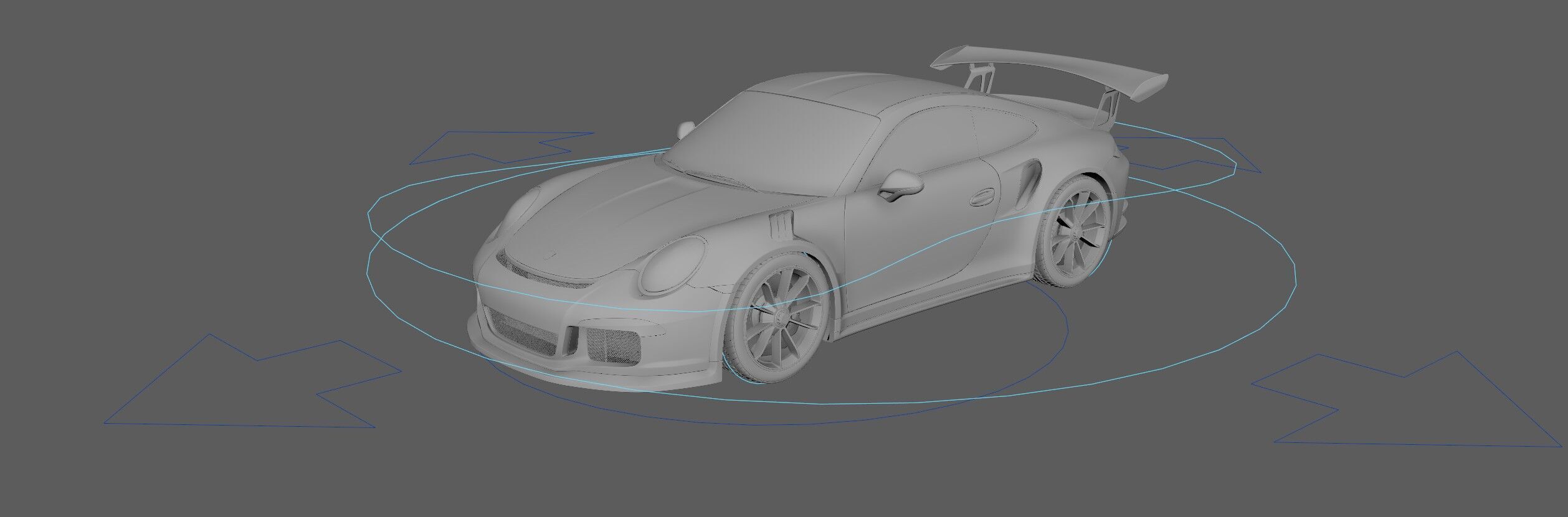 porsche 911 GT3 RS-Rigged and textured-unreal-vray-redshift Low-poly 3D model_12