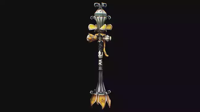 Magic Wand Rod Stick Fairy Staff Scepter Inventory Item Low-poly 3D model
