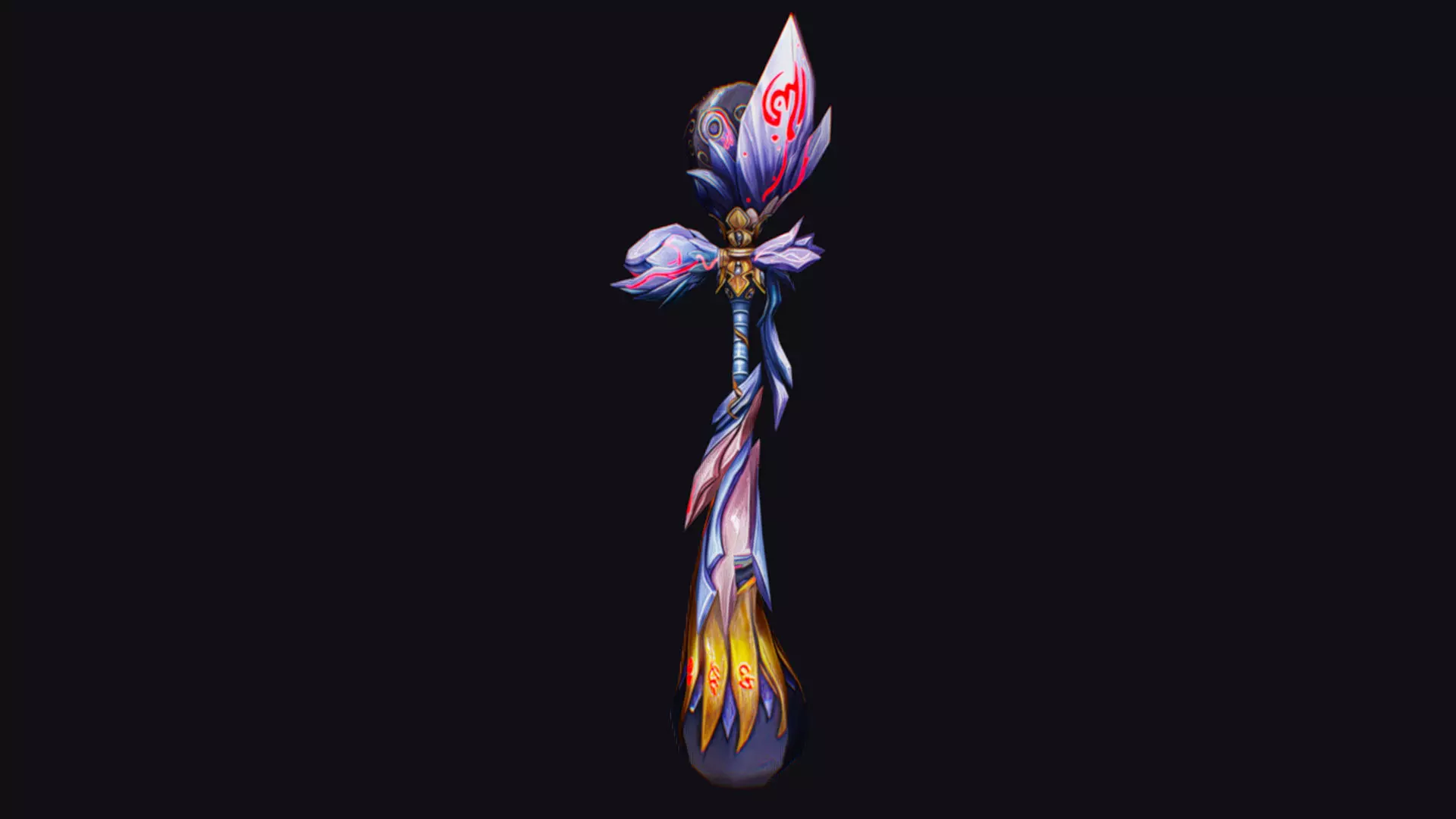 Magic Wand Rod Stick Fairy Staff Scepter Inventory Item Low-poly 3D model_0
