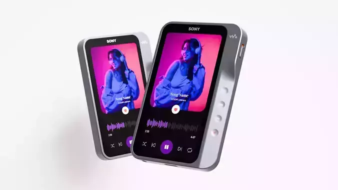 Modern Sony Walkman Music Player Low-poly 3D model