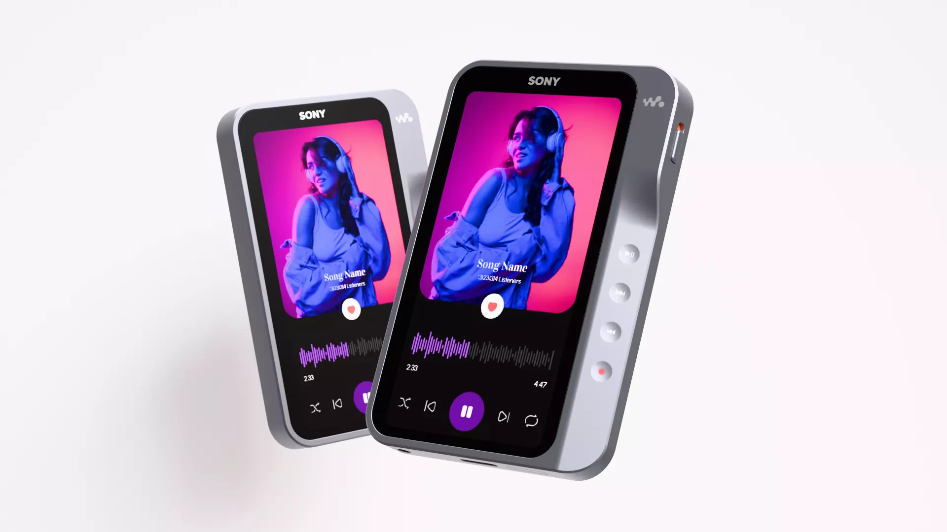 Modern Sony Walkman Music Player Low-poly 3D model