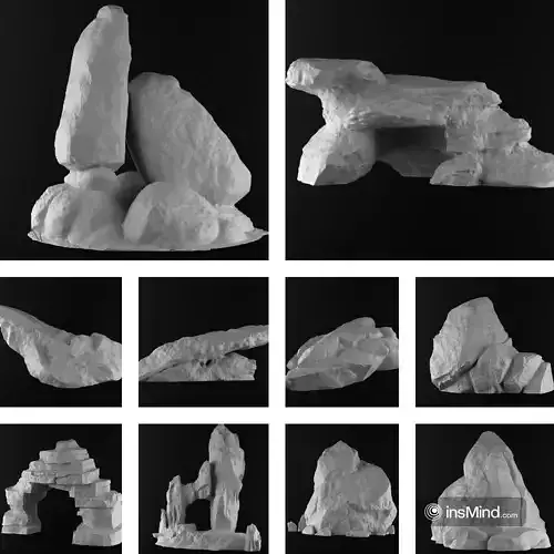 50 ROCKS AND STONES PACK 3D PRINT MODEL  for board games