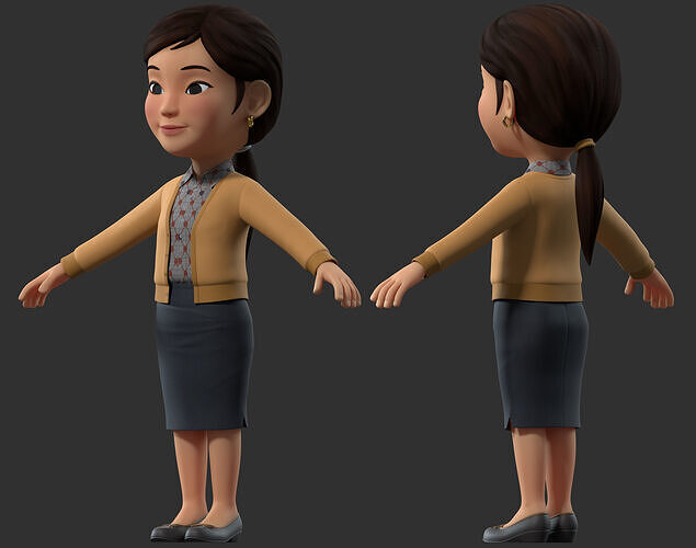 cartoon woman teacher 3D model