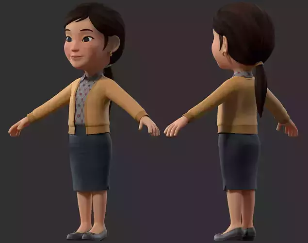 cartoon woman teacher