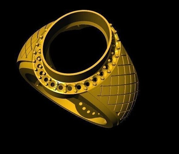 oval stone ring 3dm file 3D print model
