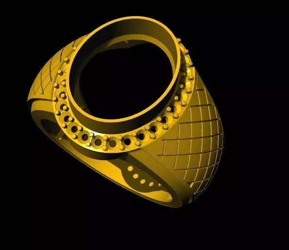 oval stone ring 3dm file 3D print model_0