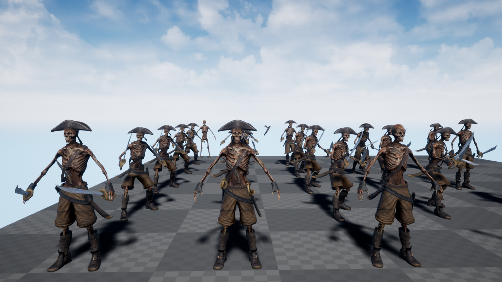 PIRATE SKELETON 2 A  Low-poly 3D model_15