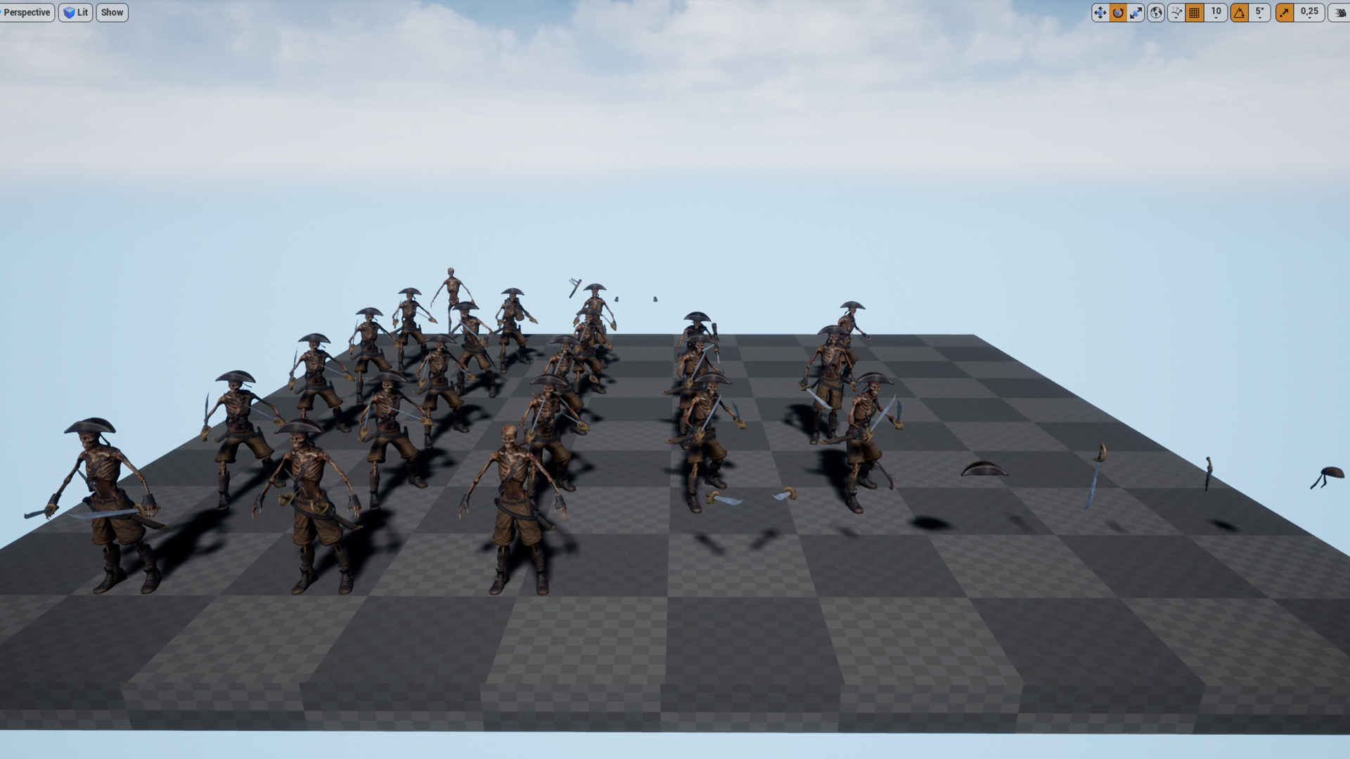 PIRATE SKELETON 2 A  Low-poly 3D model_13