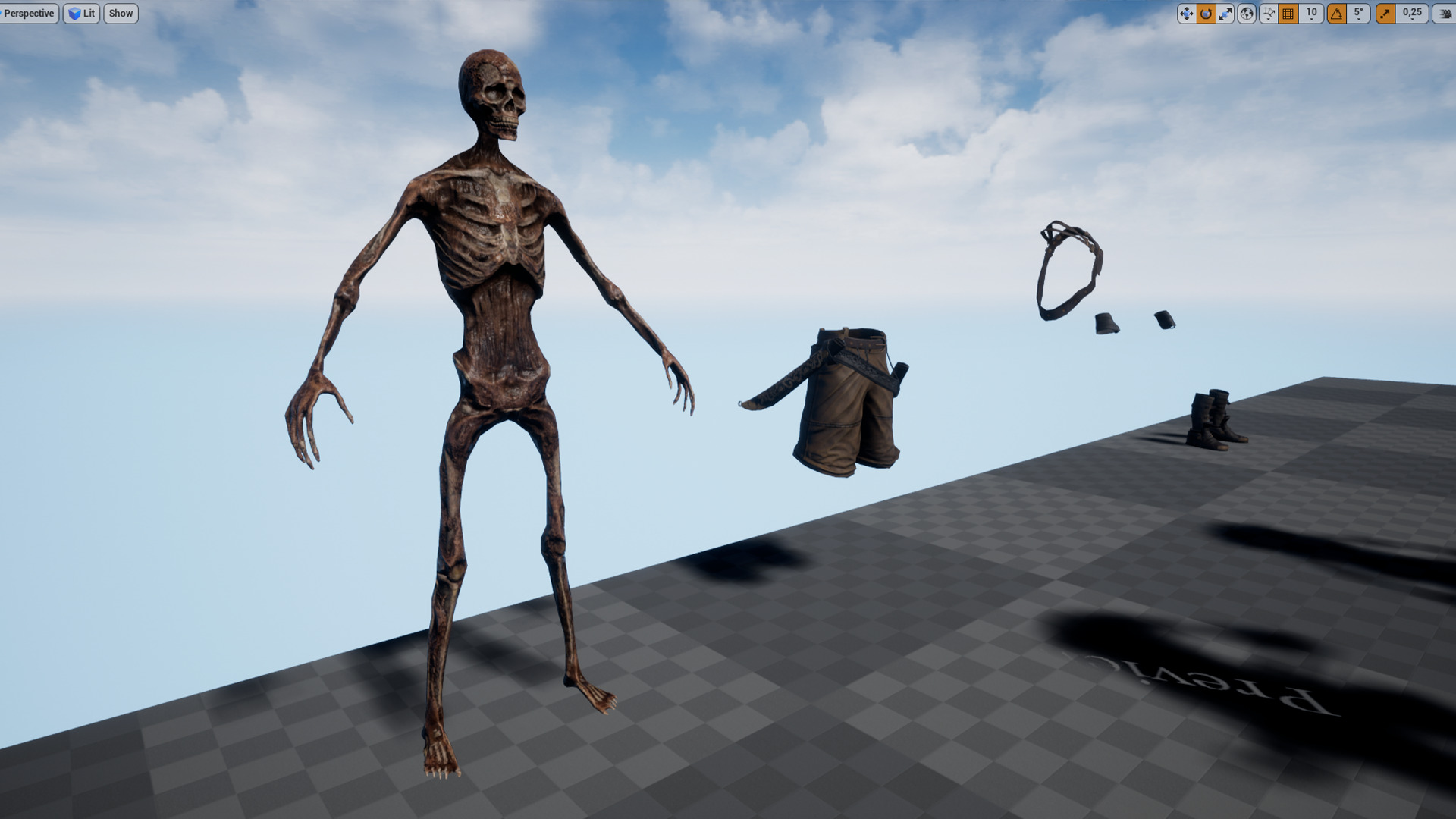 PIRATE SKELETON 2 A  Low-poly 3D model_16