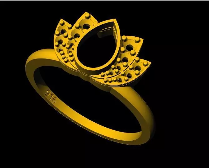 lotus flower ring 3dm file 3D print model