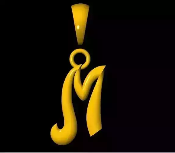 letter M pendant 3dm file
