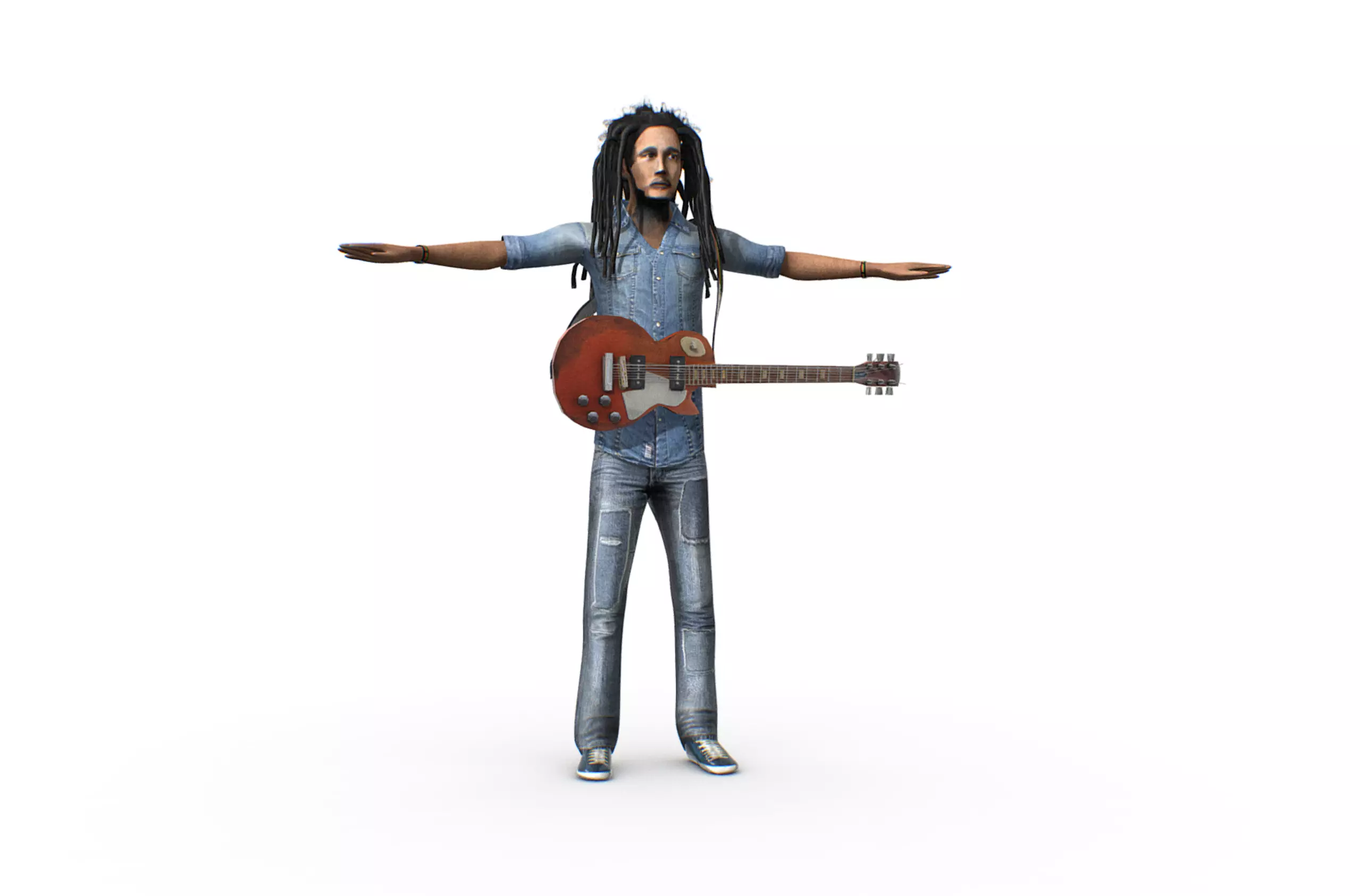 Bob Marley Low-poly 3D model